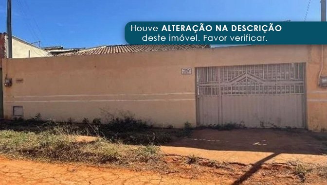 Casa em Planaltina, Jardim Paquetá I, Alameda Clóvis Bevilaqua, Lt. 1-a Da Qd. 104, Jardim Paquetá I, GO. Área: 55.8m2