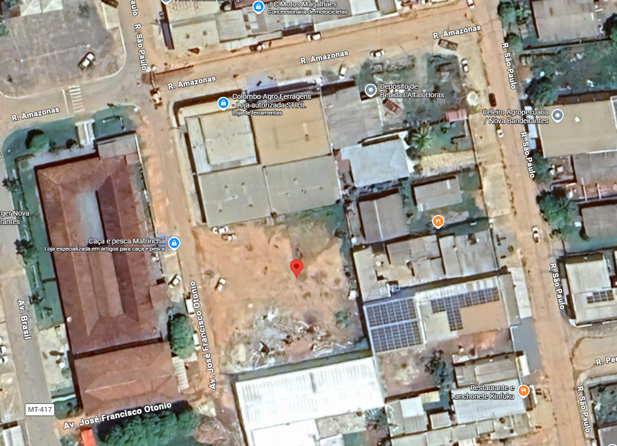 Terreno em Nova Bandeirantes, Loteamento Nova Bandeirantes, Av. José Francisco Otênio No Ri Consta Av. Brasil) S/n Loteamento Nova Bandeirantes, MT. Área: nullm2