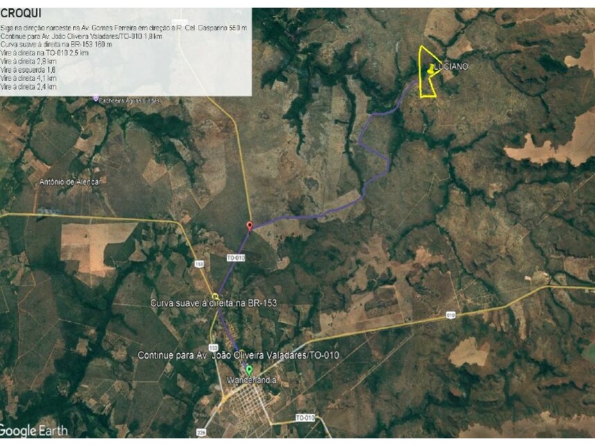 Outros em Darcinópolis, Zona Rural, Estrada Municipal s/nº - Área rural, denominada Chácara Água Boa (Lote 72 da Gleba Maior II - 3ª Etapa) - Zona Rural, TO. Área: nullm2