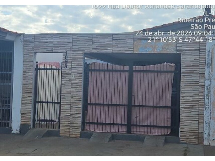Casa em Ribeirão Preto, Parque São Sebastião, Rua Doutor Athanase Sarantopoulos 1098 - Casa (parte do Lote nº 18 da Quadra 53) - Parque São Sebastião, SP. Área: 83.85m2
