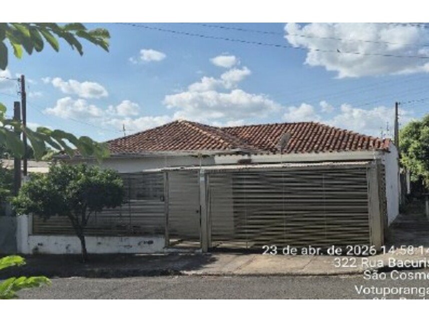 Casa em Votuporanga, São Cosme, Rua Bacuris 321 - Casa (parte do Lote 1 da Quadra 31) - São Cosme, SP. Área: 117.7m2