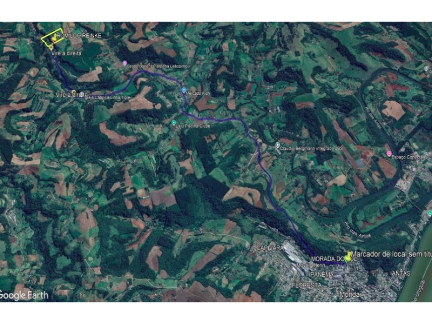 Imóvel rural em Mondaí, Zona Rural, Estrada Municipal s/nº - Fazenda (Lote Colonial nº 19 da Gleba 07) - Zona Rural, SC. Área: 122680m2