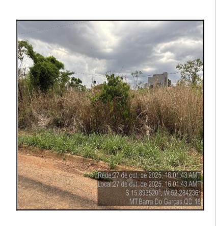 Terreno em Barra do Garças, Loteamento Cidade Universitaria, Rua Antonio Francisco Cortes, N. 0, Quadra 16 Lt 25, MT. Área: 418.17m2