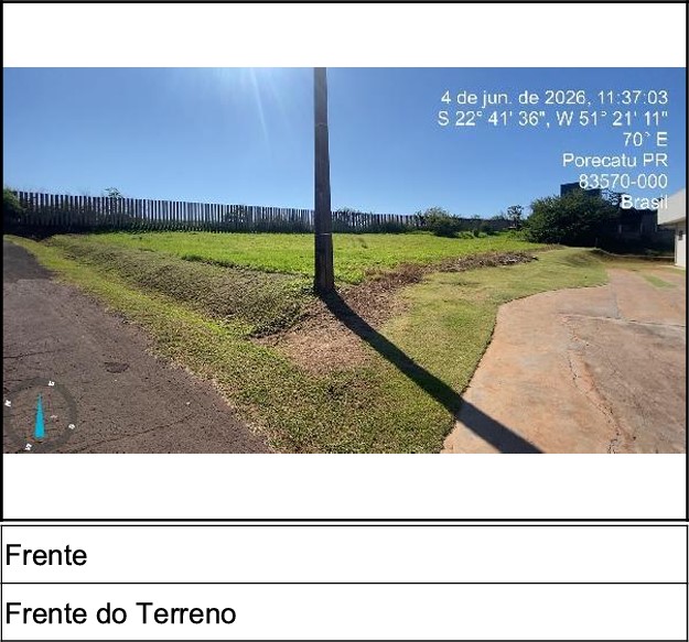 Terreno em Porecatu, Porto Das Águas, Rua Do Lago, N. 306, PR. Área: 906.81m2