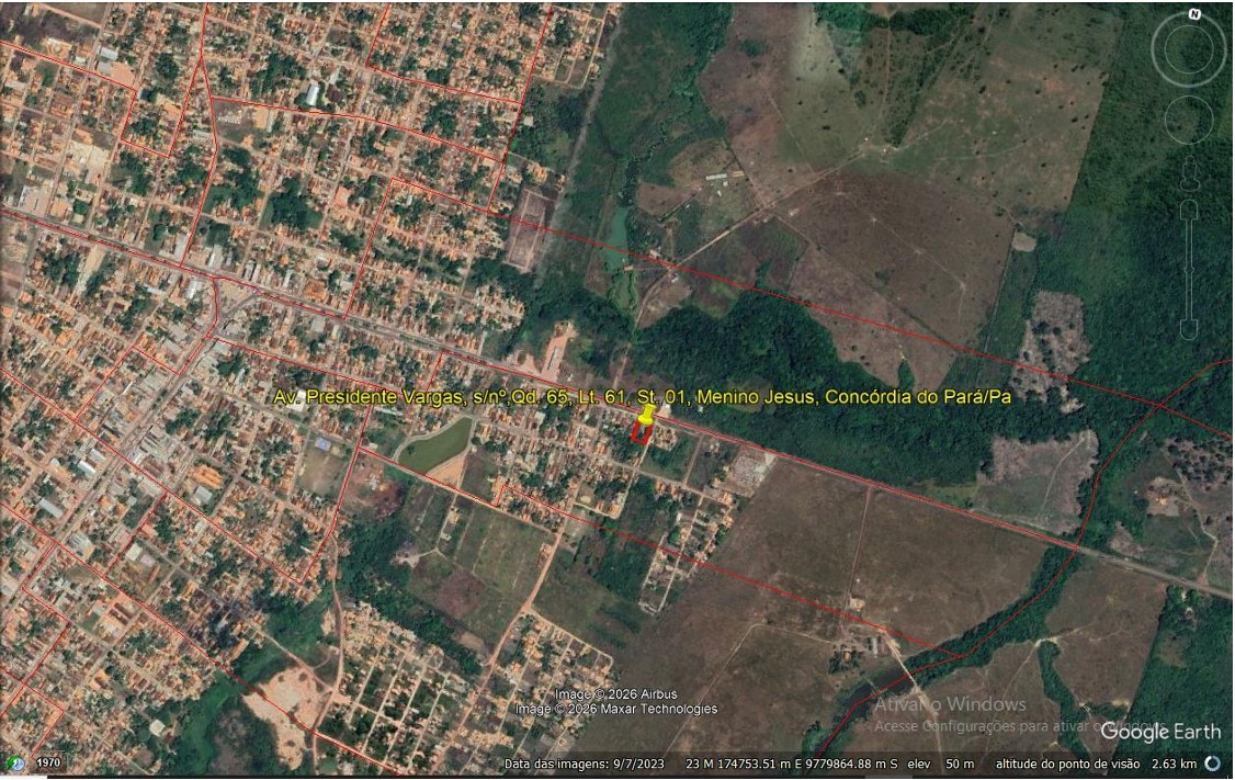 Terreno em Concórdia do Pará, Menino Jesus, Avenida Presidente Vargas, N. 00, Qd 65, Lt 0061, St 01, PA. Área: 1500m2