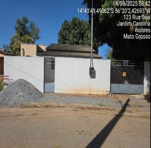Casa em Nobres, Jardim Carolina Iii, Rua 03, N. Sn, Lt 08 Qd 13, MT. Área: 100.46m2