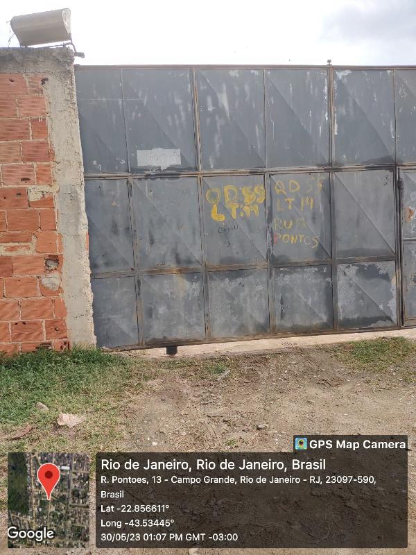 Terreno em Rio de Janeiro, Inhoaiba, Rua Pontoes, N. S/N, Qd 55 Lt 14, RJ. Área: 637.7m2