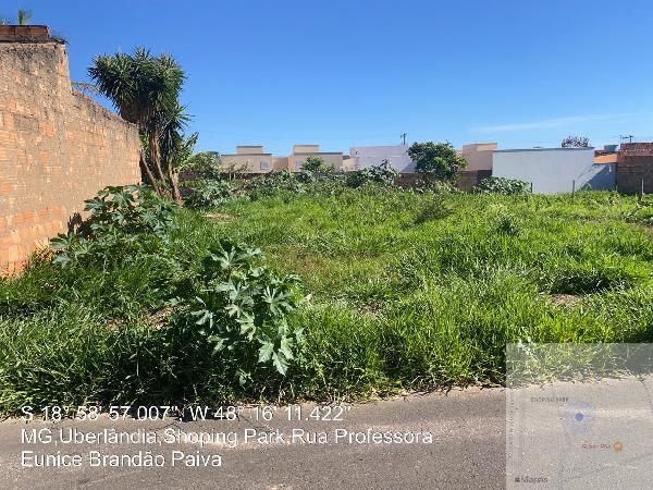Terreno em Uberlândia, Shopping Park, Rua Professora Eunice Brandao Paiva, N. S/N, Qd 30 Lt 43, MG. Área: 290m2