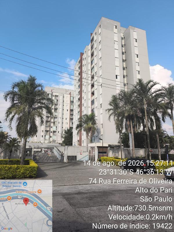 Apartamento em São Paulo, Alto Do Pari, Rua Ferreira De Oliveira, N. 74, Apto 103b, Torre B, SP. Área: 52.59m2