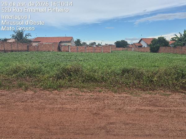 Terreno em Mirassol d'Oeste, Res Interlagos, Rua Deputado Emanoel Pinheiro, N. Sn, Lt 15 Qd 07, MT. Área: 375m2