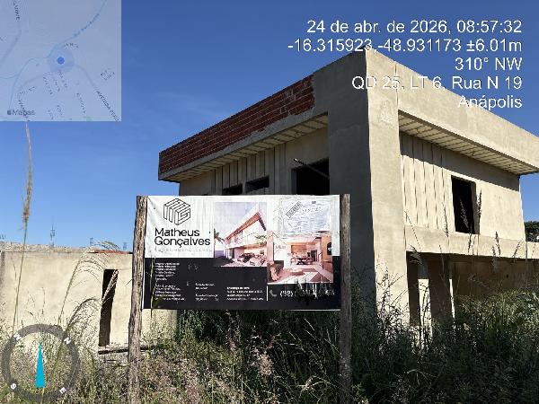 Terreno em Anápolis, Anapolis City, Rua N-019, N. Sn, Lt 17 Qd 24, GO. Área: 433.5m2