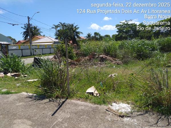 Terreno em Saquarema, Barra Nova, Rua O, N. 357, Qd19, RJ. Área: 495m2