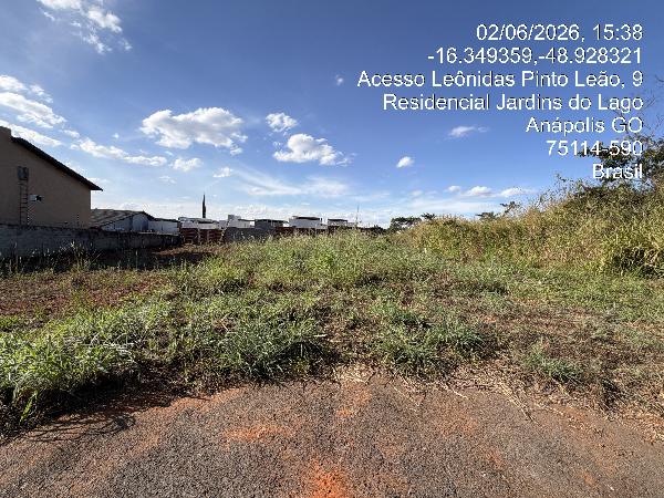 Terreno em Anápolis, Residencial Jardins Do Lago, Rua Eurico Pinto Pontes, N. Sn, Lote 10 Quadra 09, GO. Área: 382.35m2