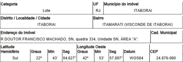 Terreno em Itaboraí, Itamarati (visconde De Itaborai), Rua Doutor Francisco Machado, N. Sn, Qd 334, Area A, RJ. Área: 3774.6m2