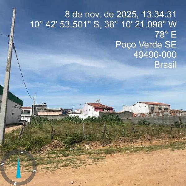 Terreno em Poço Verde, Fazendinha, Rua A, N. Sn, Lt 02, A01res Deocleciano C Fontes, SE. Área: 347.46m2