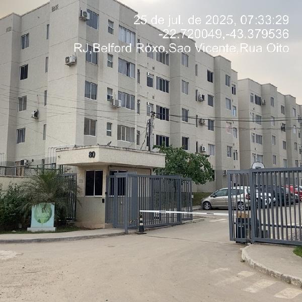 Apartamento em Belford Roxo, Sao Vicente, Rua Sargento Geraldo Pedro De Souza, N. 80, Apto 105, Bl 05, RJ. Área: 41.23m2