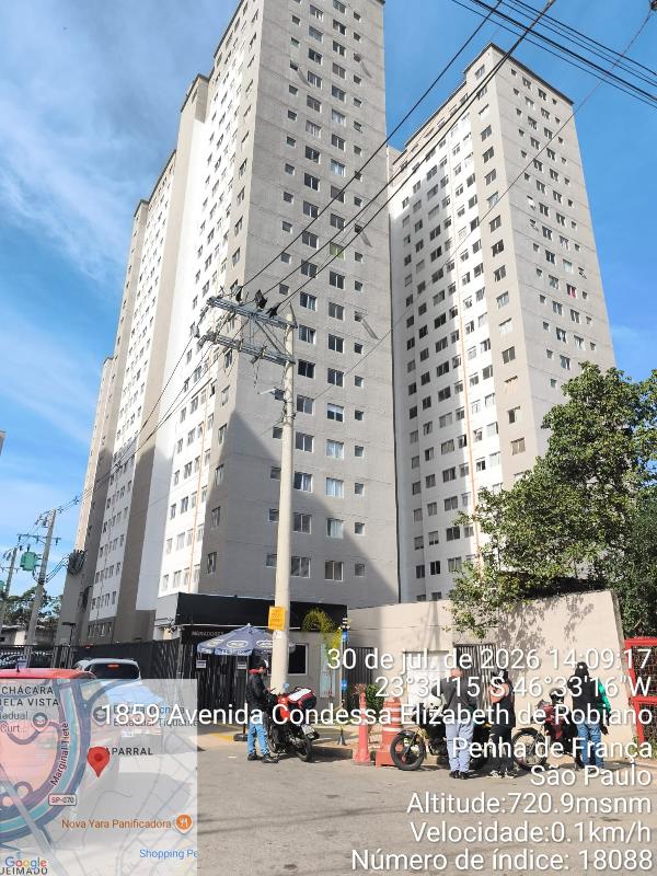Apartamento em São Paulo, Penha De Franca, Avenida Condessa Elisabeth De Robiano, N. 4944, Apto 184, Bl 04 His 2, SP. Área: 43.33m2