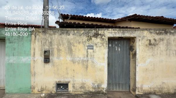 Casa em Entre Rios, Centro, Rua Joao Matos Reis, N. Sn, Cs 04 Qd E, BA. Área: 72m2