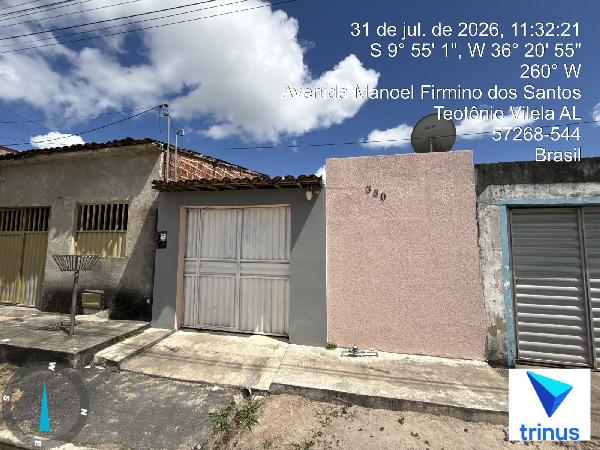 Casa em Teotônio Vilela, Deputado Benedito De Lira, Rua Manoel Firmino Dos Santos, N. 380, Lot Casa Nova, AL. Área: 45m2