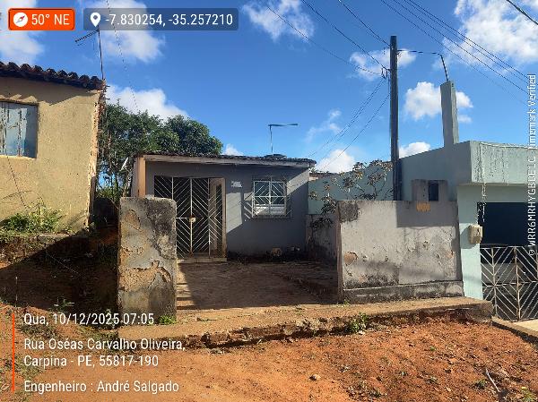 Casa em Carpina, Sòo Josú, Rua Projetada, N. 0, Area Desmembrada Lt 41 Qd A, PE. Área: 68.4m2