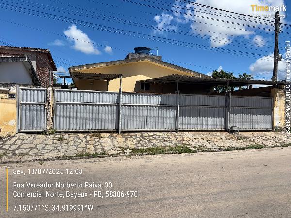 Casa em Bayeux, Comercial Norte, Rua Projetada Setor 20, N. 40, Atualmente Rua Noberto Paiva, PB. Área: 46.58m2