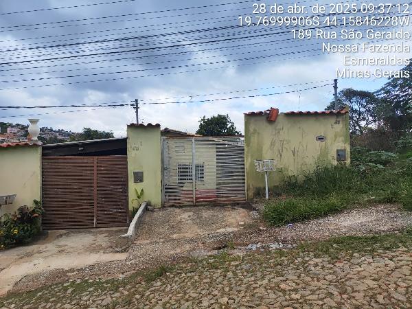 Casa em Esmeraldas, Santa Cecilia, Rua Sao Geraldo, N. 43, Cs 02 Qd 24 Lt 178, MG. Área: 51.7m2