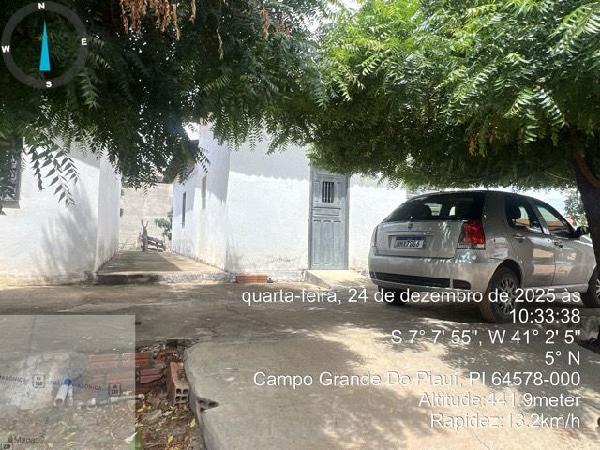 Casa em Campo Grande do Piauí, Centro, Rua Francisco Das Chagas Sobrinho, N. 190, Qd 05/54 L18 St 02, PI. Área: 69m2