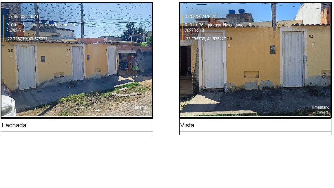 Casa em Nova Iguaçu, Ipiranga, Rua Oito, N. 36, Qd 10 Lt 06, RJ. Área: 28.25m2