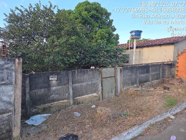 Terreno em Ipameri, Novo Horizonte, Quadra 06, N. Sn, Lt 03a Rua Arlindo Geronimo Vaz, GO. Área: 193.5m2