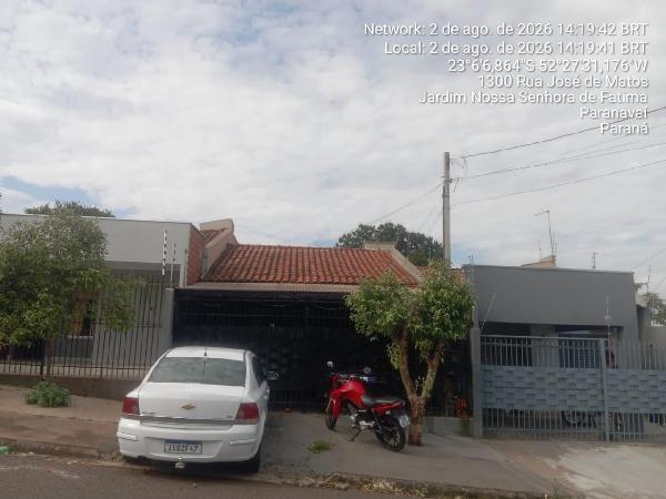 Casa em Paranavaí, Jardim Nossa Senhora De Fatima, Rua Doutor Jose De Mattos Filho, N. 1321, Lote 02 Quadra 25, PR. Área: 52.81m2
