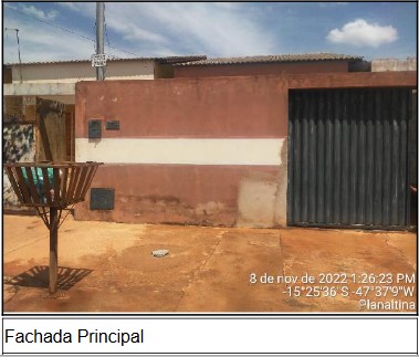 Casa em Planaltina, Setor Aeroporto (mutirao), Qd 14 Lt 40, Cs 40-A Rua 01, GO. Área: 65.27m2