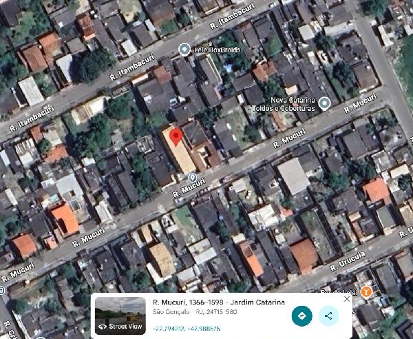 Casa em São Gonçalo, Jardim Catarina, Rua Mucuri, N. 1553, Cs03, Vg04, Lt20, Qd165-N, RJ. Área: 61.25m2