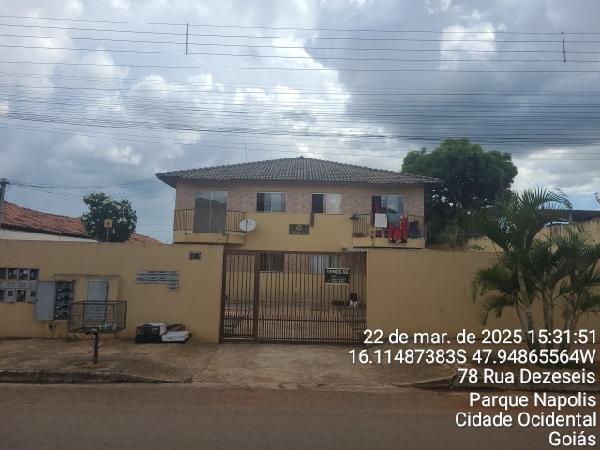 Apartamento em Cidade Ocidental, Parque Napolis A, Lote 15 Quadra 43 Rua 17, N. S/N, Apto 204, Res CalifÓRnia, GO. Área: 47.64m2