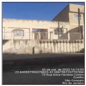 Casa em São Gonçalo, Coelho, R Alice Ferreira Cotrim, N. 131, Casa 09, RJ. Área: 22m2