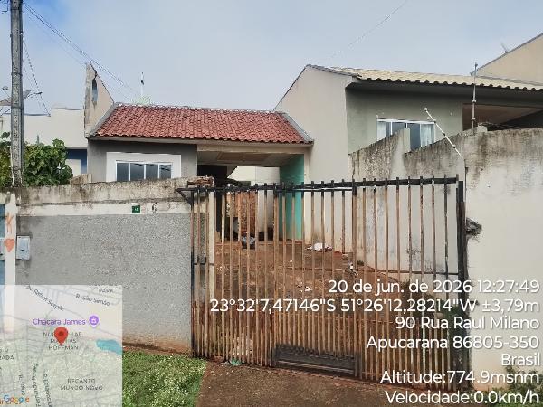 Casa em Apucarana, Nucleo Habitacional Mathias Hoffman, Rua Raul Milano, N. 70, Qd 05, PR. Área: 59.95m2