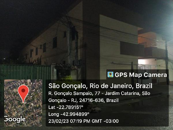 Apartamento em São Gonçalo, Jardim Catarina, Rua Goncalo Sampaio, N. 325, Apto 208, Lt 09, Qd 246-N, RJ. Área: 50.46m2