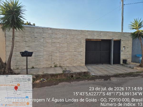 Casa em Águas Lindas de Goiás, Jardim Da Barragem Iv, Quadra 58, N. Sn, Lt 11h Rua Sem Nome, GO. Área: 56.17m2