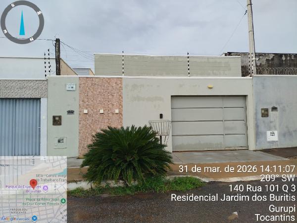Casa em Gurupi, Residencial Jardim Dos Buritis, Avenida Dos Estados, N. 105, Lt 10, Qd 5, TO. Área: 70m2