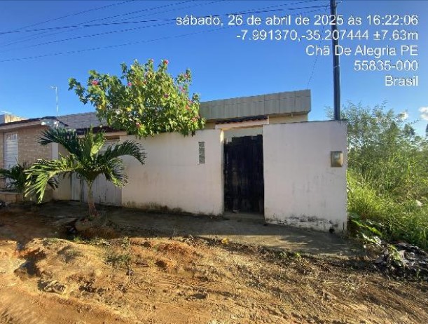 Casa em Chã de Alegria, Centro, Rua Projetada R 18, N. Sn, Lt 02 Qd E1, PE. Área: 57.81m2