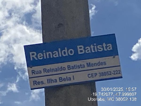 Terreno em Uberaba, Loteamento Ilha Bela, Rua Reinaldo Batista Mendes - Nau Chaves, N. 928, Qd 18 Lt P, MG. Área: 55.64m2