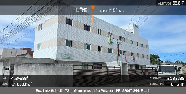 Apartamento em João Pessoa, Gramame, Rua Luiz Spinelli, N. 721, Apto 302, 2° Andar, PB. Área: 41.68m2