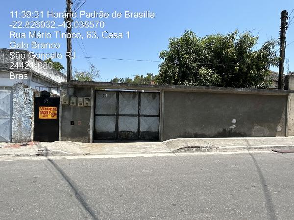 Casa em São Gonçalo, Galo Branco, Rua Mario Tinoco, N. 71, Cs 01, RJ. Área: 61.32m2