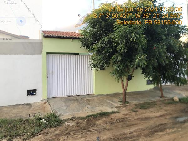 Casa em Soledade, Centro, Rua Jose Paulo Filho, N. 340a, Lt 7 Qd Pl, PB. Área: 57.68m2