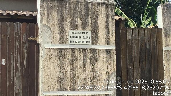 Casa em Itaboraí, Santo Antonio (manilha), Rua Trinta, N. Sn, Cs 02 Qd 36 Lt 23, RJ. Área: 78.99m2