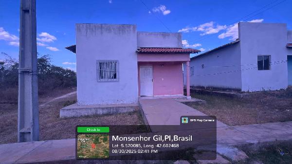Casa em Monsenhor Gil, Cachoeira, Rua Itair, N. 13, Qd B, PI. Área: 60m2