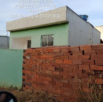 Casa em Chã de Alegria, Cha De Alegria, Rua Projetada R 02, N. Sn, Lt 25 Qd C, PE. Área: 57.81m2