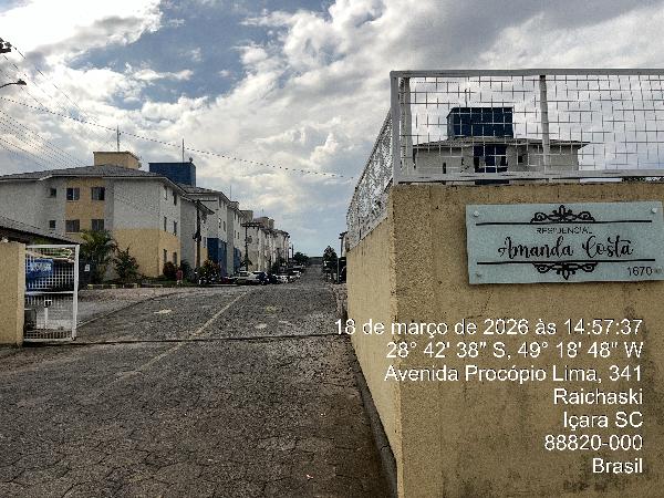 Apartamento em Içara, Raichaski, Rua Procopio Lima, N. 0, Apto 43, Bl 03, SC. Área: 42.76m2