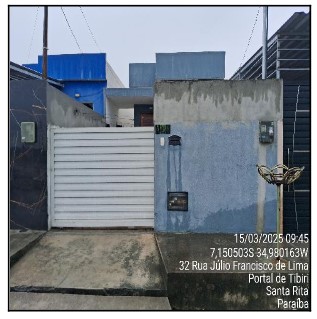 Casa em Santa Rita, Portal De Tibiri, Rua Jose Americo Tavares, N. 91, Cs A , Qd 22, Lt 484 Lot Plano De Vida, PB. Área: 67.5m2