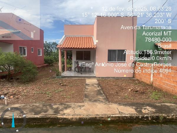 Casa em Acorizal, Bairro Salgado, Avenida Das Samambaias, N. 05, Setor 001 Qd 006, Lo 005, MT. Área: 66.58m2