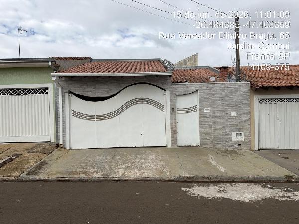Casa em Franca, Jardim Cambui, Rua Vereador Dijalvo Braga, N. 1631, Lt 52 Qd 12, SP. Área: 127.96m2